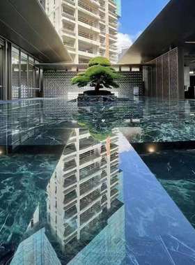 蓝色奢石仿大理石幕墙光面砖耐污染别墅广场园林景观外墙干挂瓷砖