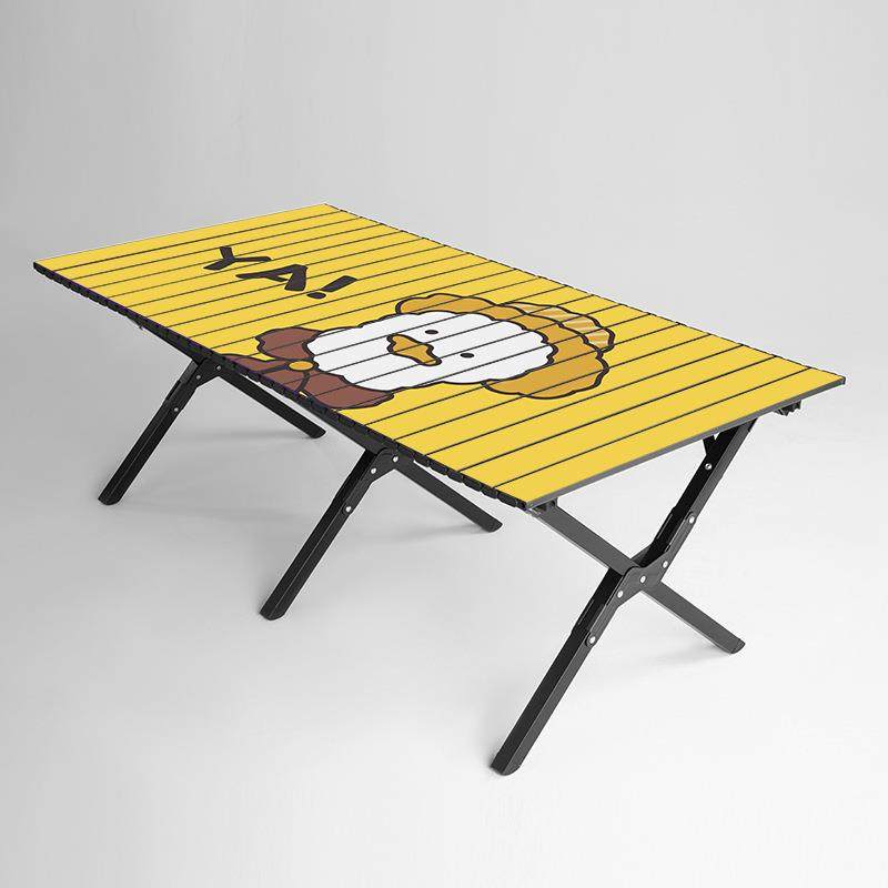 大号蛋卷桌户外露营蛋卷桌椅车载自驾游轻烧烤套装印花装饰蛋卷桌