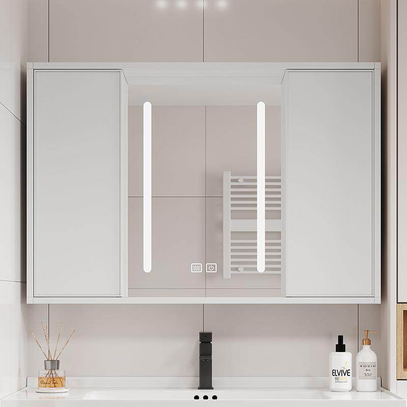 太空铝智能推拉隐藏镜柜浴室柜单独挂墙风水镜柜卫生间带置物架子