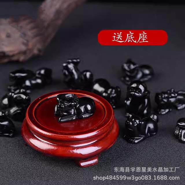 墨西哥黑曜石生肖摆件属相鼠牛虎兔龙蛇马羊猴鸡狗猪家居饰品
