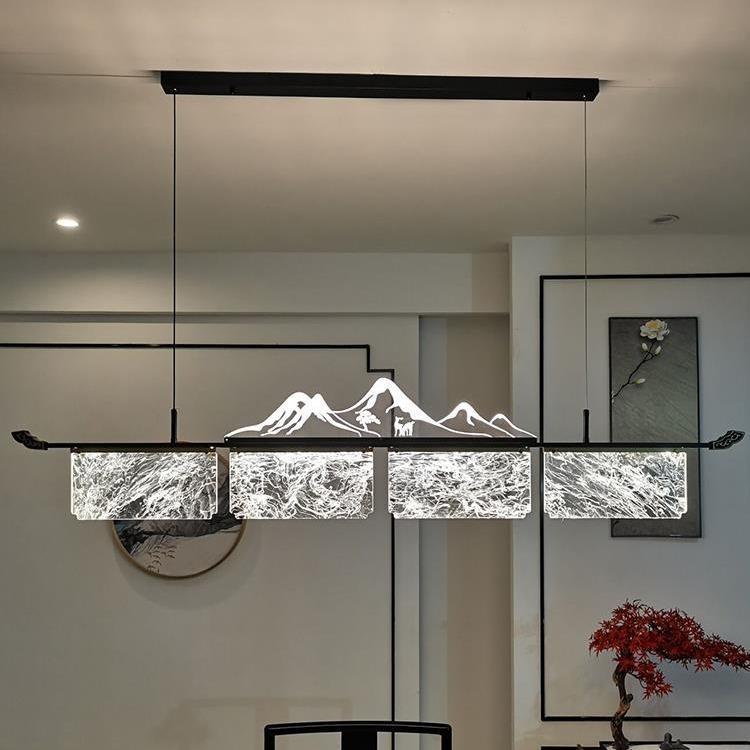 新中式茶室吊灯中国风餐厅吧台书房装饰灯创意云雾设计师茶楼灯具