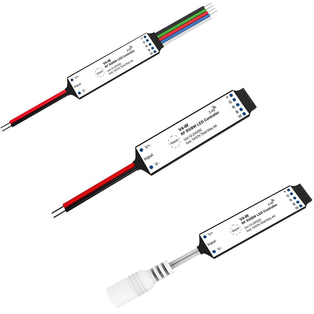 V4-W 12-24V10动态模式含渐变多变RGBW信号自动转发4通道RF控制器