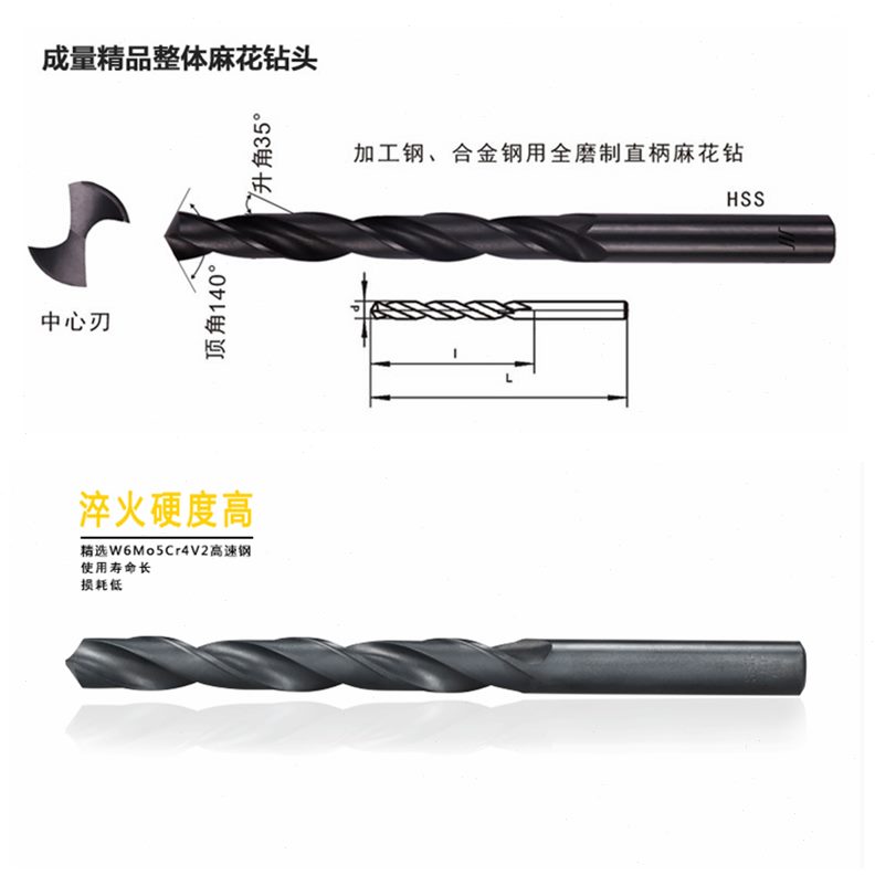 直7.川麻花钻. 成成专9量钻头卖H42牌S6-高速钢直柄m  55m6钻量S
