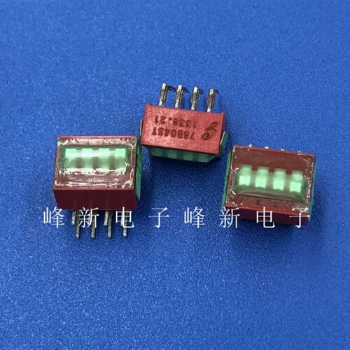 78804ST美国侧拨弯脚直插4位P 拨码开关拨动编码开关2.54