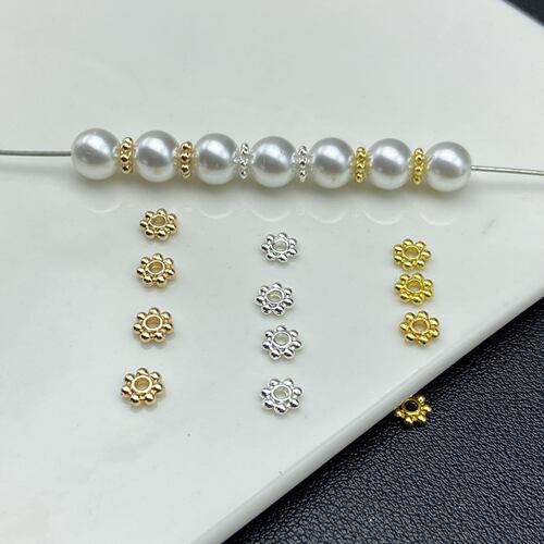 DIY饰品基础配件高保色18  K雪花隔片手链流苏配件垫片串珠