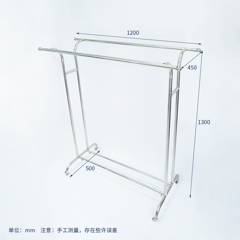 不锈钢置地晒f衣架/晾衣杆不锈钢落地衣架晾晒阳台挂衣架室内晾衣