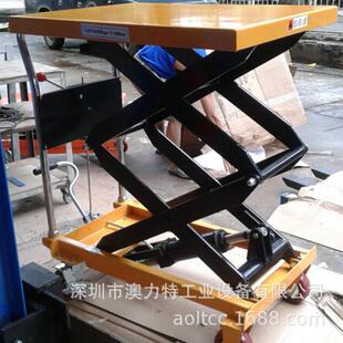供应350kg1.3米手动平台车电动手推平台车剪叉式手推升降模具车