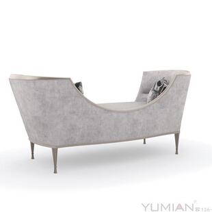 美克美家caracole 休闲布艺沙发床尾凳贵妃椅4034