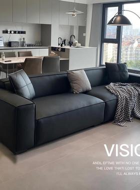 my意式极简沙发客厅2024新款豆腐块猫爪皮大小户型沙发现代黑色沙