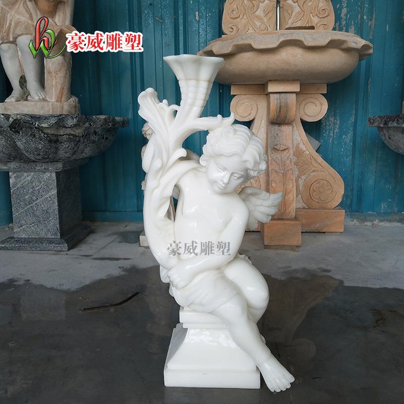 大理石雕塑石雕欧式人物小天使雕塑汉白玉西方天使室内摆件