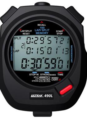 电子秒表DT490L定尔志ULTRAK奥赛克100道3排显示计时器田径夜光