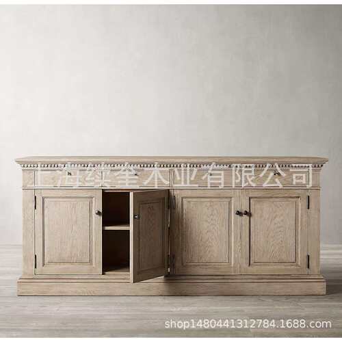 RH美式实木复古电视柜设计师出口别墅跨境电商亚马逊供应商家具