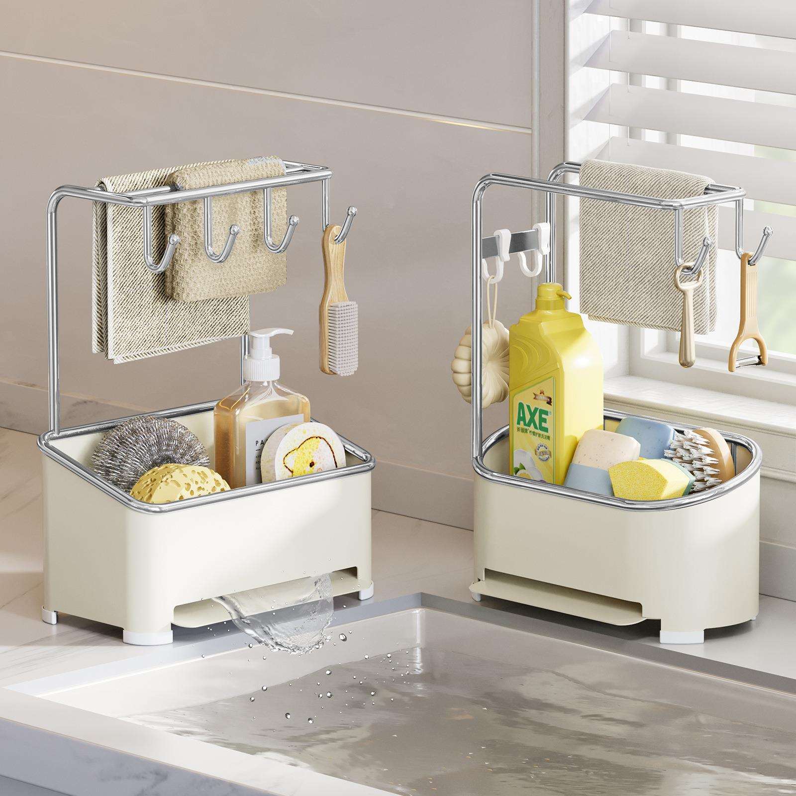 多功能厨房沥水架置物海绵抹布沥水架水槽碗架台面抹布洗碗收纳架