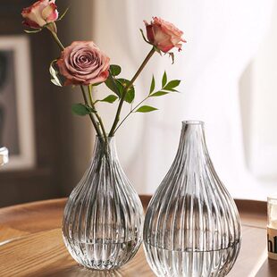 网红透明客厅装饰吊钟鲜花大北欧花瓶插花瓶摆件醉玻璃水肚培马木