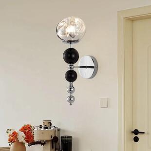 复古轻奢水晶小吊灯北欧吧台吊灯护眼意式极简卧室床头熔岩吊线灯