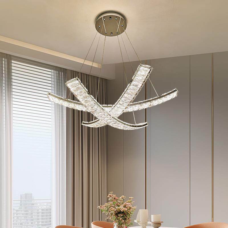 轻奢客厅吊灯现代艺术线条水晶灯具设计师款个性餐厅卧室装饰灯