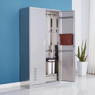 加厚不锈钢清洁柜学校商场洁具存放柜扫把拖把卫生工具收纳卫生柜