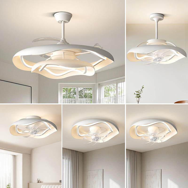隐形客厅风扇灯全屋套餐家用创意中古风led智能卧室餐厅吊扇灯