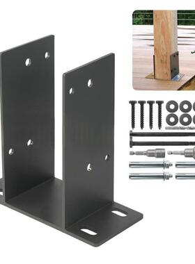 跨境temu邮筒立柱底座T形连接件加厚加宽黑色4X4英寸邮箱立柱