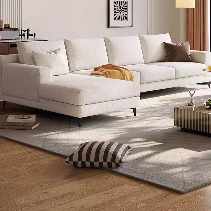 棉麻布艺沙发客厅小户型转角贵妃位直排l型高脚高靠背可拆洗