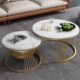 轻奢茶几圆小板岩大理石简约现代大圆形客厅家用式 小桌子意小户型
