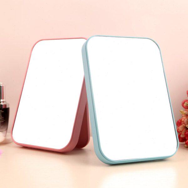 公主 妆方 化妆镜橙 镜折叠忆镜高清单面镜子台式梳子时尚款美容