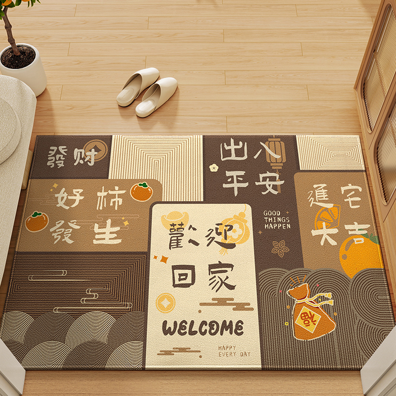 2024新款f现代简约入户门地垫耐脏可定制防滑免洗门垫室内外脚踏