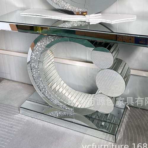 现代简约镜面家具玄关桌星月玄关台欧式条案隔断景台镜面外贸供货