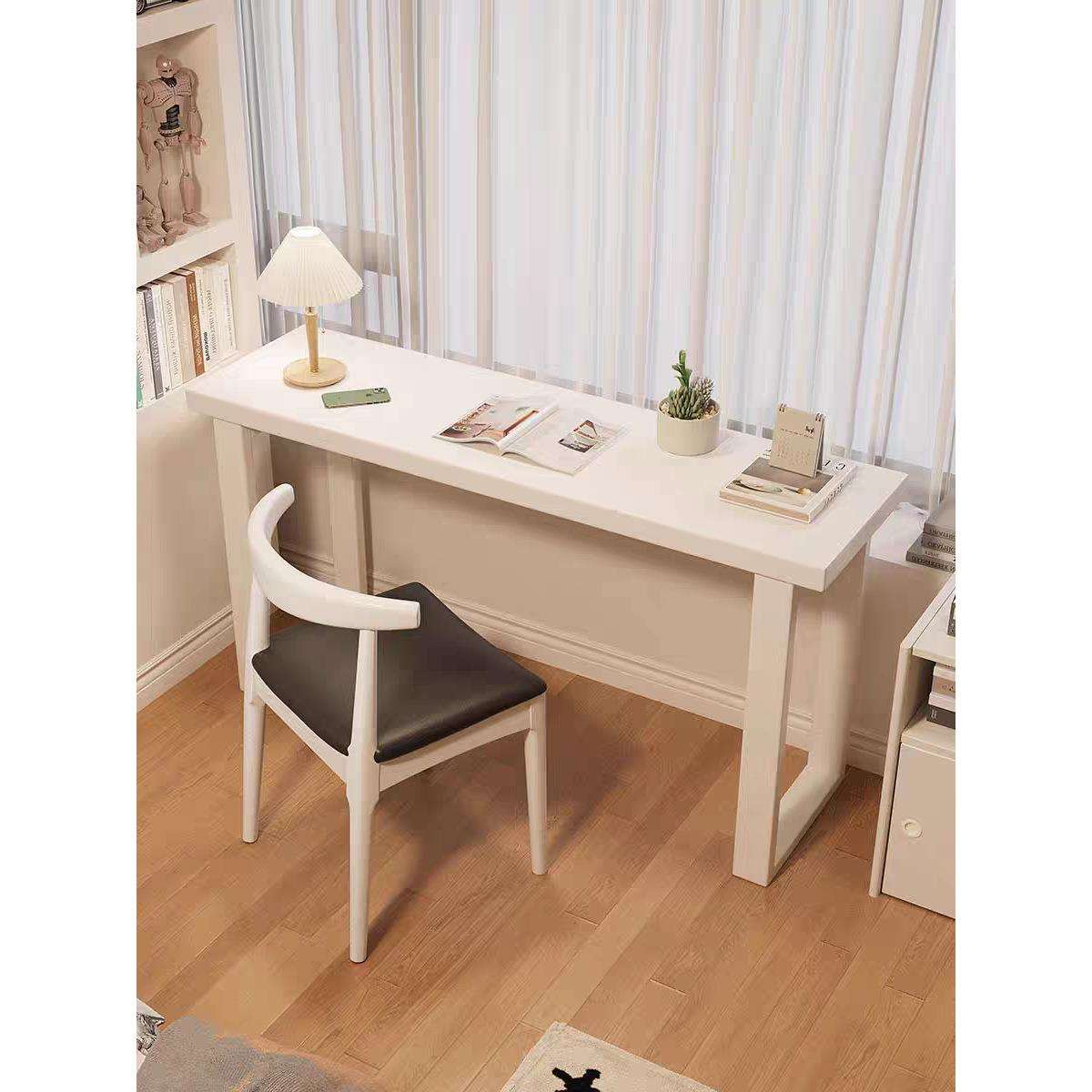 实木书桌40cm宽窄桌子大板电脑桌办公桌家用小户型卧室床边学习桌