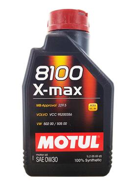 摩特(MOTUL) 全合成汽机油 8100 X-MAX 0W-30 SL 1L 欧洲进口