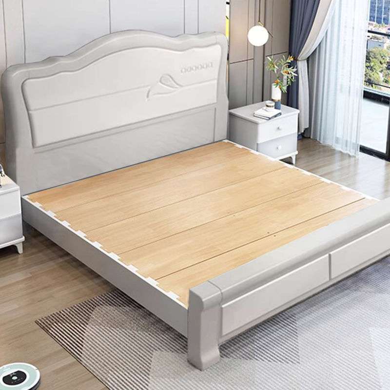 现代简约实木床1.5米主卧双人床实木1.8米拼色单人床榫卯结构床厂