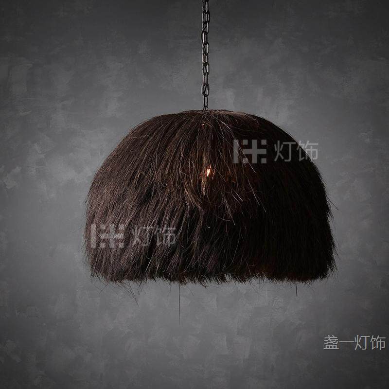 个性设计师北欧餐厅吊灯现代黑色创意棕榈丝灯简约餐桌灯工厂