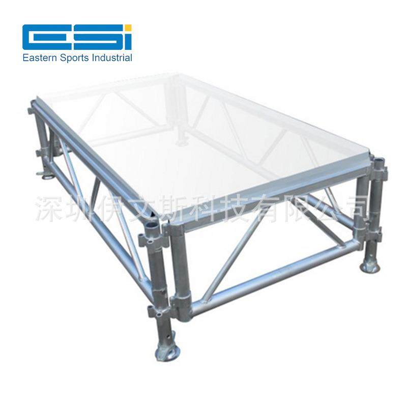 铝合金拼装舞台 婚礼走秀活动有机玻璃舞台 glass stage 移动舞台