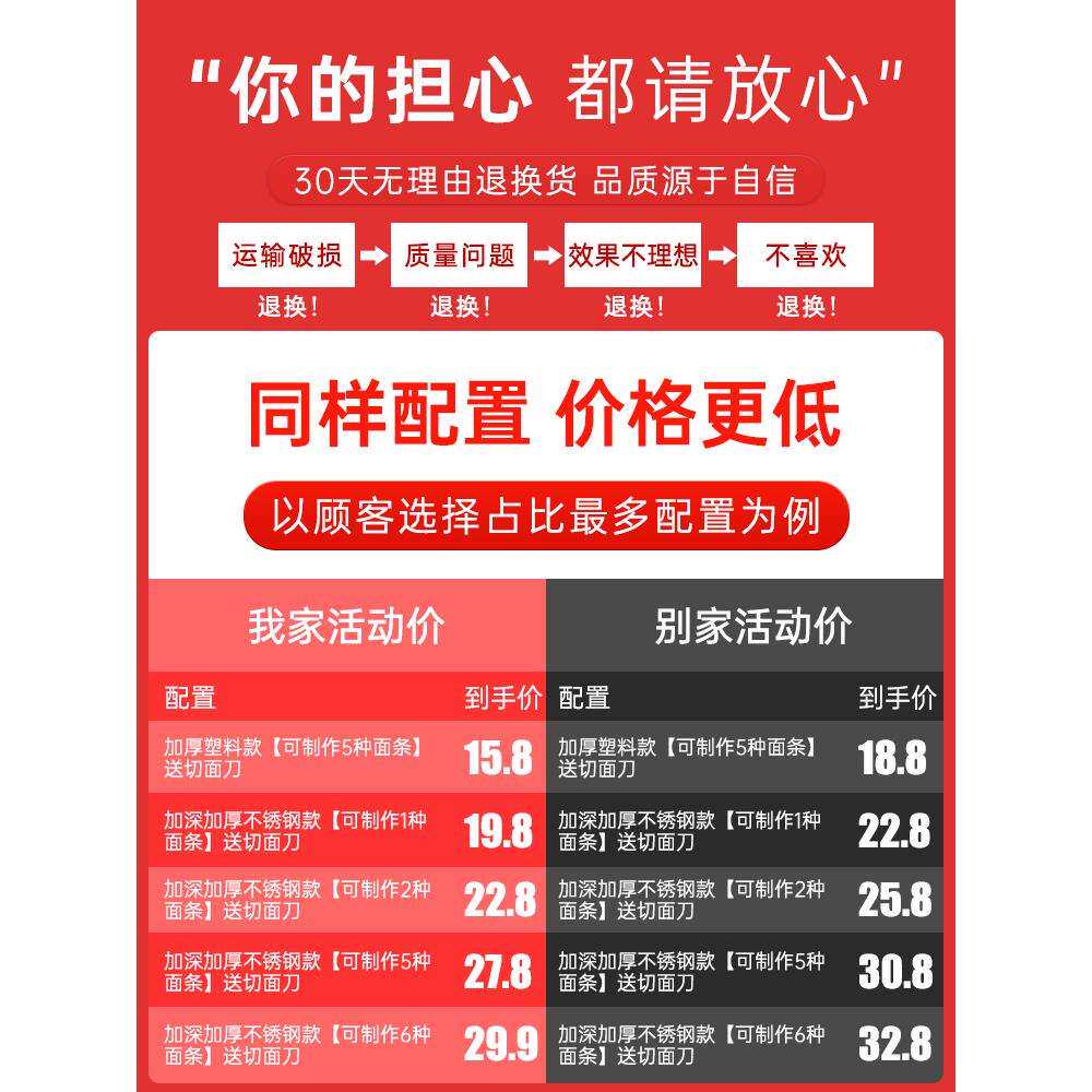 压面机家用手动小型不锈钢压面条机手摇多功能手工切饸饹面机