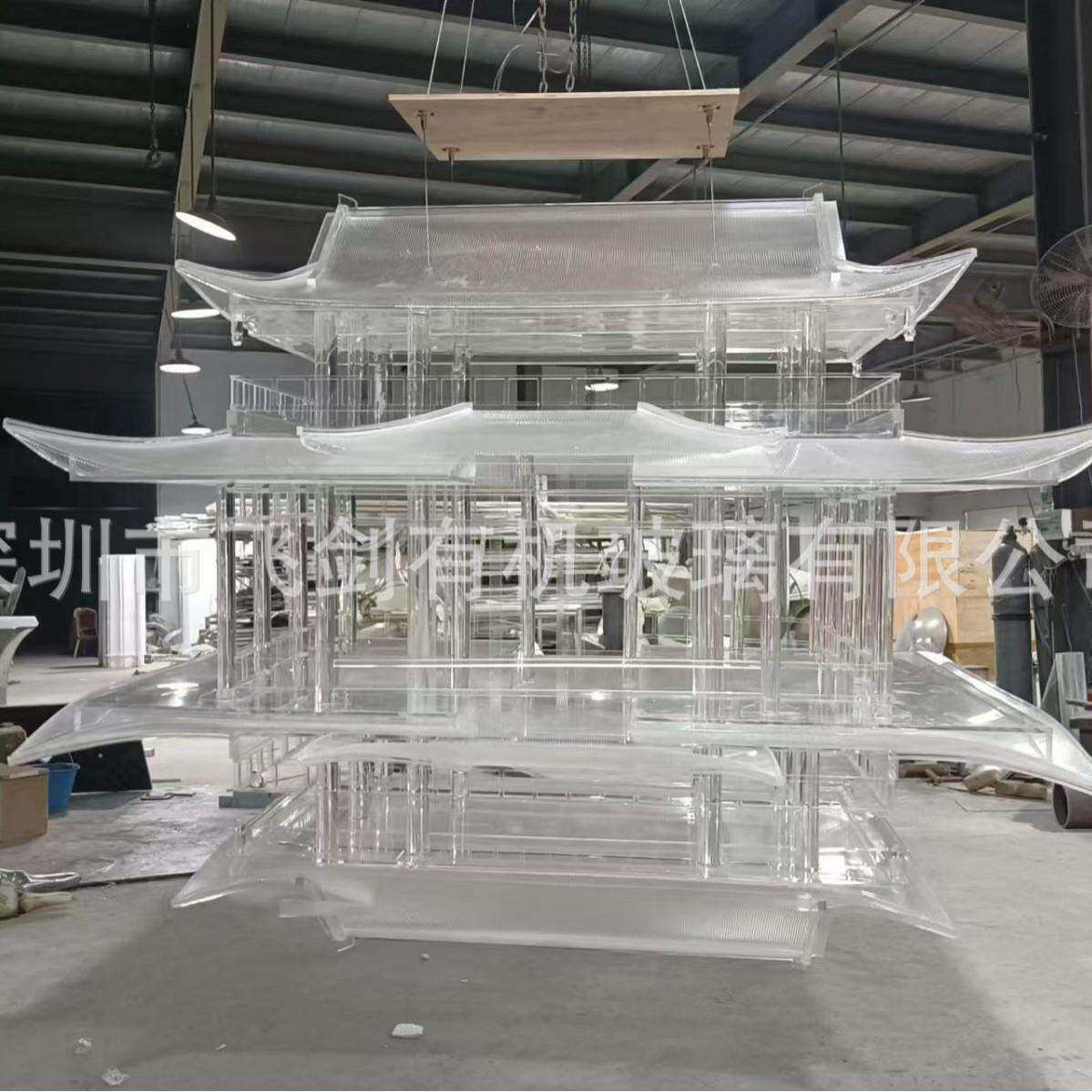 亚克力水晶门楼吊挂装饰设计大型商业美陈装置透明雕塑展示