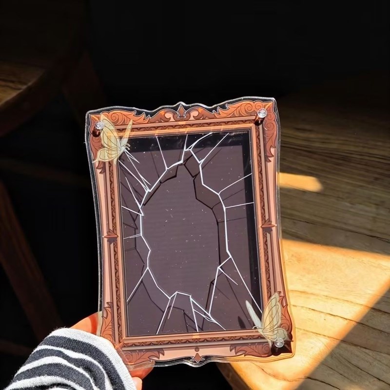 覆古玻璃碎片立牌破碎感谷美收纳3寸追星小卡压克U力展示相框摆件