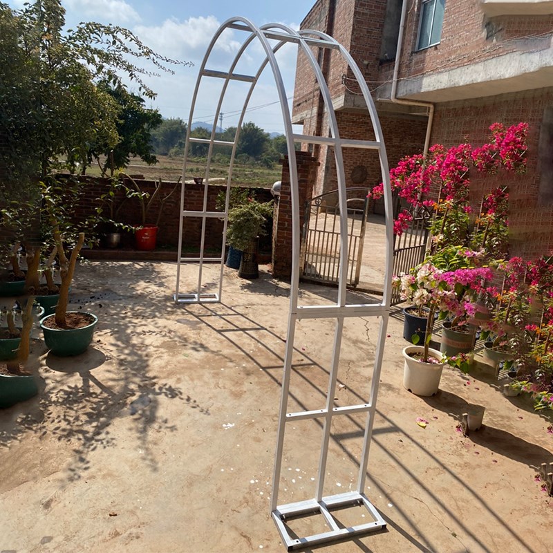 定制铁艺弧形拱门桁架庭院户外装饰鲜花R爬藤支架插花架子