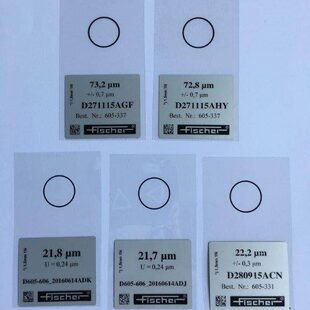 德国菲希尔膜厚片FMP10膜厚仪校准片Fischer标准片24μm125μm