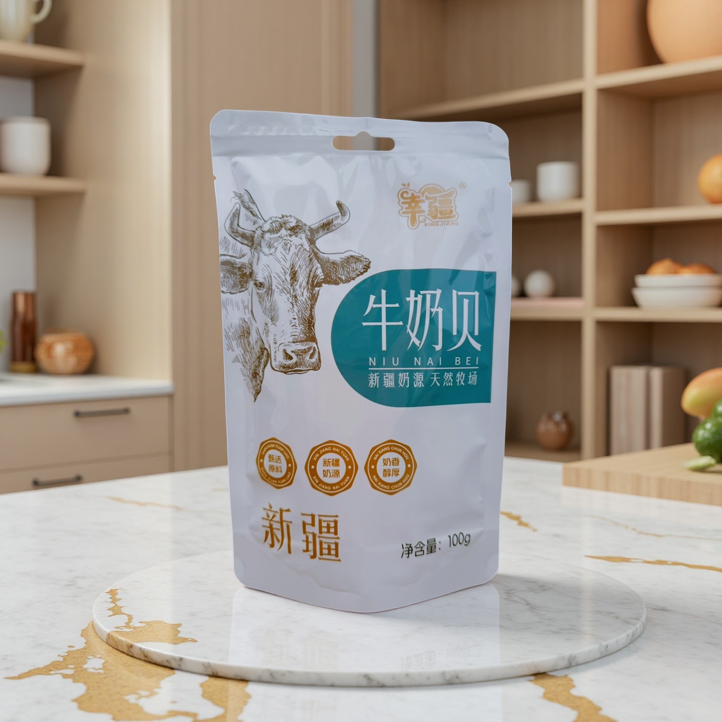 新疆特产开袋即食牛奶贝