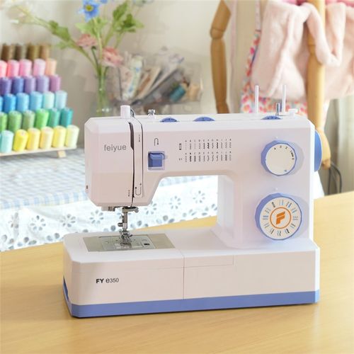 飞跃FYe350缝纫机电动家用多功能带锁边双针100WR伺服电机吃厚442