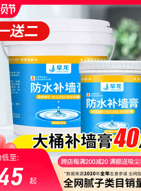 旱龙补墙膏墙面修补膏白色t大面积涂料防水腻子膏粉内墙家用刮大
