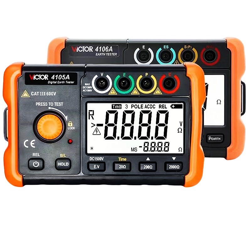防雷接地电阻测试检测仪n胜利VC4105A B摇表 4106土壤率电阻地阻