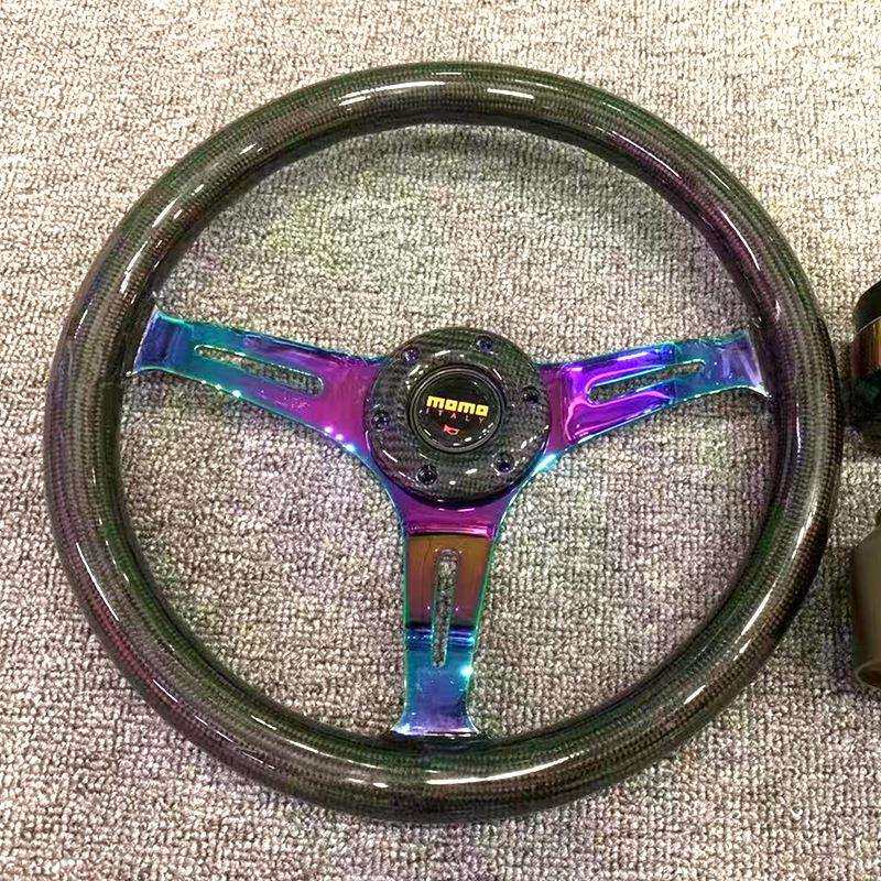 新款全碳纤维汽车方向盘烤蓝半蓝方向盘赛车方向盘