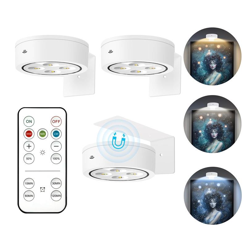 新款跨境LED小夜灯3色可变RGB灯效壁橱灯typc充电遥控小夜灯