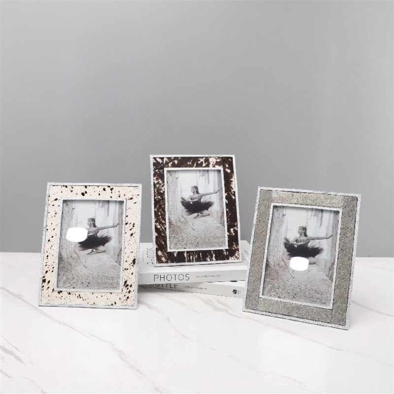 现代简约几何铝马毛相框摆件客厅B卧室书房样板房电视柜家居装饰