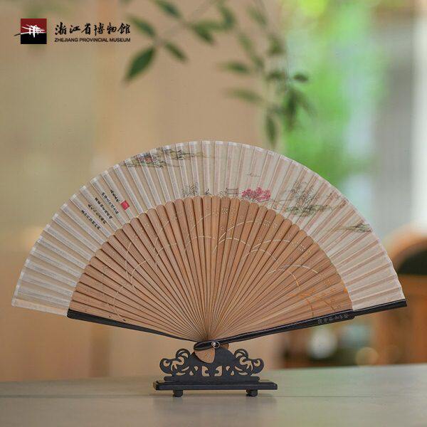 【浙江省博物馆】杭州西湖十景文创女士折扇6.6寸折叠扇旅游礼品