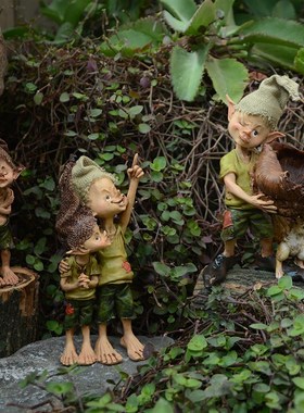 创意精灵摆件人物公仔欧美家居装B饰品办公室桌面朋友送男生日礼