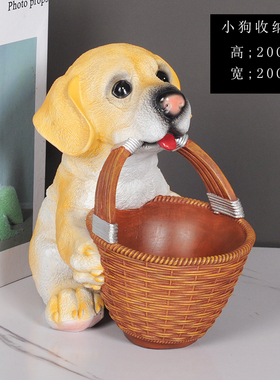 玄关放钥匙的摆i件欧式客厅装饰可爱狗萌宠创意鞋柜门口树脂收纳