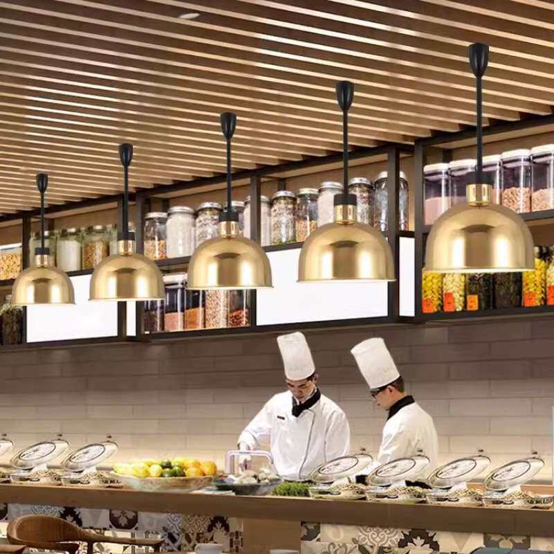 保温吊灯餐厅可伸缩自助餐快餐店熟食店加热餐饮食物餐台升降暖食