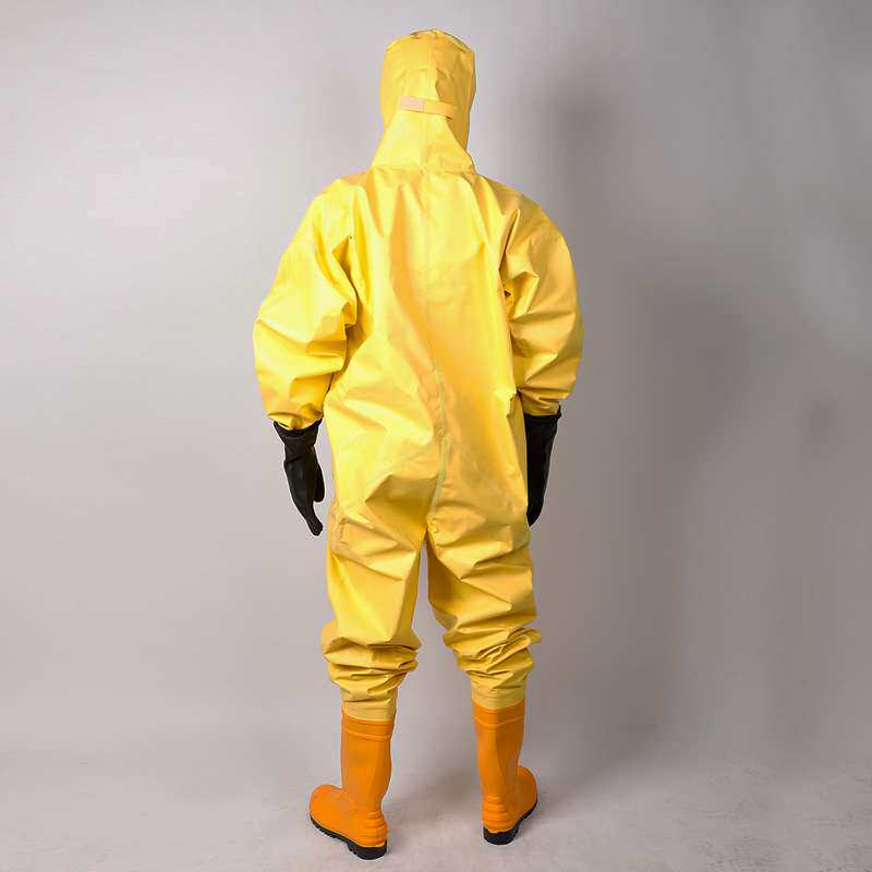 连体PVC轻型防化服耐酸碱防护服套装防水防油轻型工厂 工作服